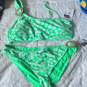 New with tags Green Floral Bikini Set